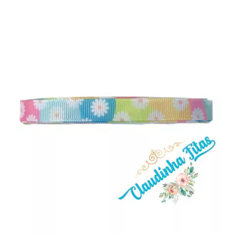 Fita Yama estampada margaridas 10mm c/3 metros