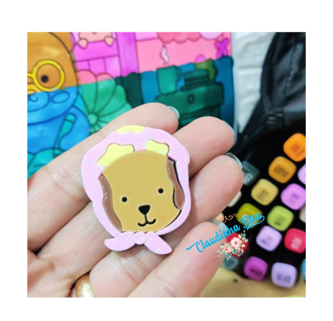 Aplique Bobbie Goods cabecinha de acrílico - 1 unidade