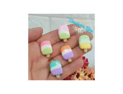 Aplique de resina rosquinha 2cm - c/5 unidades sortidas - comprar online