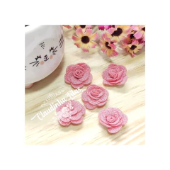 flor de tecido 2,5cm com 5 unidades - comprar online