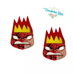 Aplique de acrilico duplo Divertida Mente rostinho -1 unidade