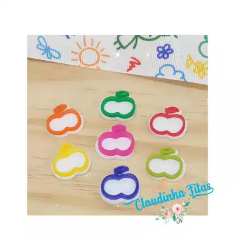 Aplique de acrilico escolar rabisco maça unid.