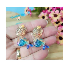 Aplique fundo do mar de resina azul furtacor ( 2 unid.) - Claudinha Fitas