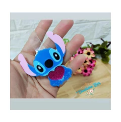 Tiara de acrilico pronta com aplique de acrilico Stitch na internet