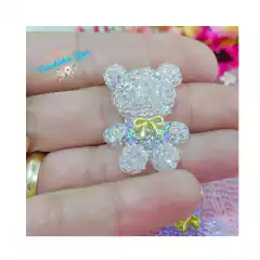 Aplique de acrilico ursinho boreal 3x2 cm - 2 unidades da mesma cor - comprar online