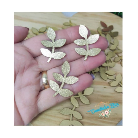 Aplique galho de lonita 4 x 2,5 cm - 4 unid. mod 2