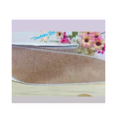 Fita aveludada com borda - 38mm - 1 metro - Claudinha Fitas