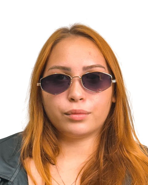 Óculos de Sol Malta Dourado Lente Roxa - comprar online