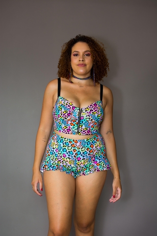CORSET CROP SELVAGEM RAINBOW