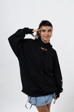 Buzo oversized Locos Vino Soda Chori - Negro en internet