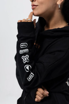 Buzo oversized Locos Vino Soda Chori - Negro - LOCOS X EL ASADO