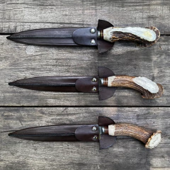 CUCHILLO LXA CON CABO DE ROESTA DE CIERVO | 20cm - tienda online