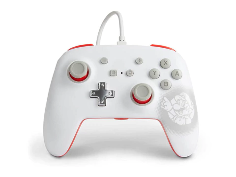 JOYSTICK POWERA ENHANCED WIRED CONTROLLER MARIO WHITE