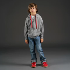 CANGURO CAPUCHA NORRIS GRIS MELANGE CLARO - comprar online