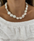 Colar Chocker Maxi Pérola Barroca e Prata 925