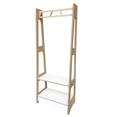 Perchero Ema en MDF con Melamina Blanca y Roble