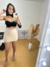 Short saia 4 linhas bengaline nude - loja online