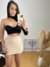 Short saia 4 linhas bengaline nude - Loja Espaço Fashionn