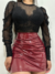 saia de vinil vinho - Loja Espaço Fashionn