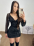 Cropped de paetê e manga tule - comprar online
