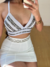 Cropped costumisado branco e prata - Loja Espaço Fashionn