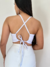 Cropped costumisado branco e prata - loja online