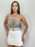 Cropped costumisado mula branco e prata - Loja Espaço Fashionn