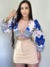 Cropped de manguinha estampado - Loja Espaço Fashionn