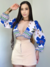 Cropped de manguinha estampado - comprar online
