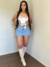 Saia jeans de strass