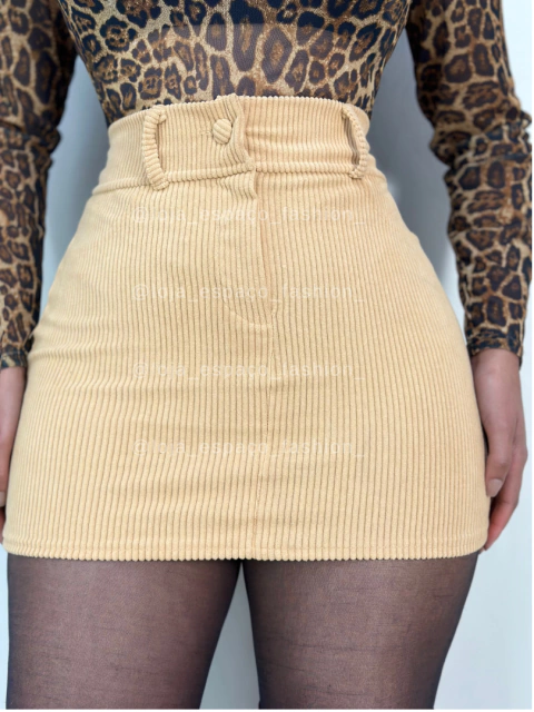 Saia de veludo canelada - comprar online