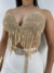 Cropped strass luxo dourado - Loja Espaço Fashionn