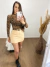 Short saia canelado nude