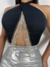 Bory preto tramspassado de strass na internet