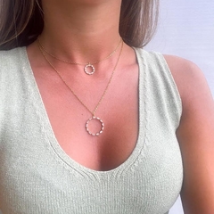 Colar Folheado a Ouro 18K Com Pingente Circular amaea