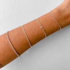 Pulseira Folheada a Ouro 18k Corrente com Cristal Facetado