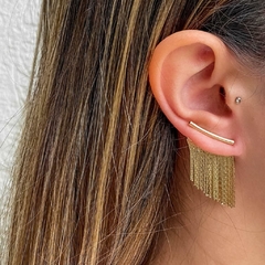 Brinco Amaea Ear Cuff Franja Folheado a Ouro 18k - 1 Ano de Garantia no Banho