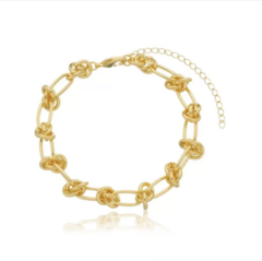 Pulseira Amaea Um Nó Folheado a Ouro 18k