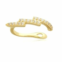 Piercing Amaea Raio em Zircônias Cristal Folheado a Ouro 18k 