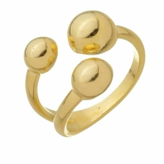 Anel Amaea Bolas Folheado a Ouro 18k