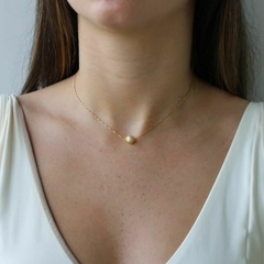 Choker Amaea com Esfera Trabalhada Folheado a Ouro 18k - comprar online