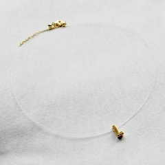 Colar Amaea Fio de Nylon com Letras Folheado a Ouro 18k - 1 Ano de Garantia no Banho