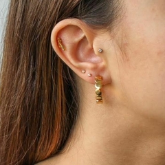 Brinco Amaea Argola Círculos Folheado a Ouro 18k
