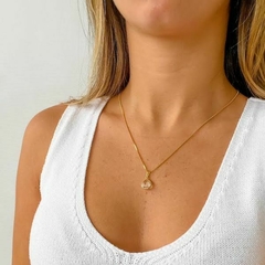 Colar Amaea Pingente Cristal Folheado a Ouro 18k