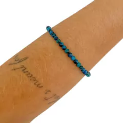 Pulseira Amaea Àgata Azul Escuro e Claro 4mm Macramê ou Folheados