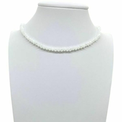 Choker Amaea de Cristal Facetado Branco de 4mm Folheado a Ouro 18k
