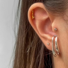 Brinco Amaea Ear Hook Duplo Folheado a Prata