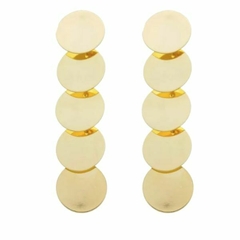 Brinco Amaea Elos Redondos Folheado a Ouro 18k