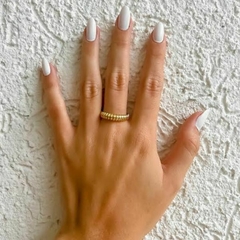 Anel Amaea Mini Croissant Regulavel Folheado a Ouro 18k