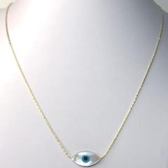 Colar Amaea Olho Grego Entremeio 18mm de Madrepérola Folheado a Ouro 18k